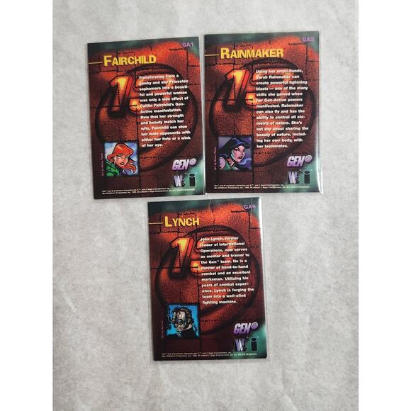 GEN 13 GA1 Fairchild, GA2 Lynch, GA9 Rainmaker Active Motion Chase Cards Lot NM - Picture 5 of 5